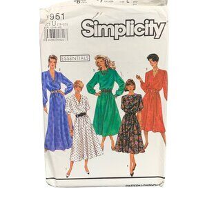 Simplicity 9951 Vintage Dress Pattern Womens Size 16-20